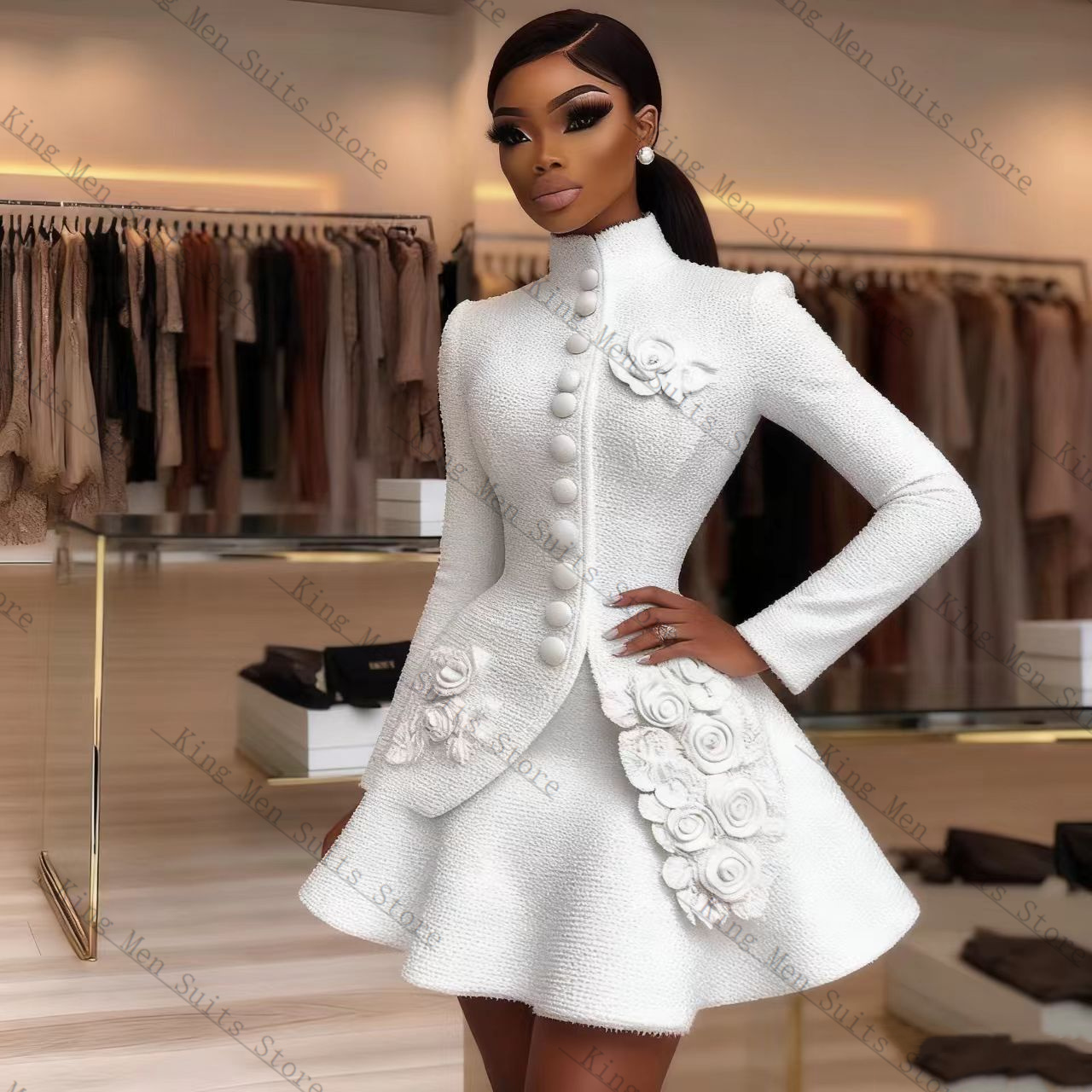 Women'S Formal Wear Tuxedo - الفاخرة الأبيض المرأة البدلة مجموعة 2