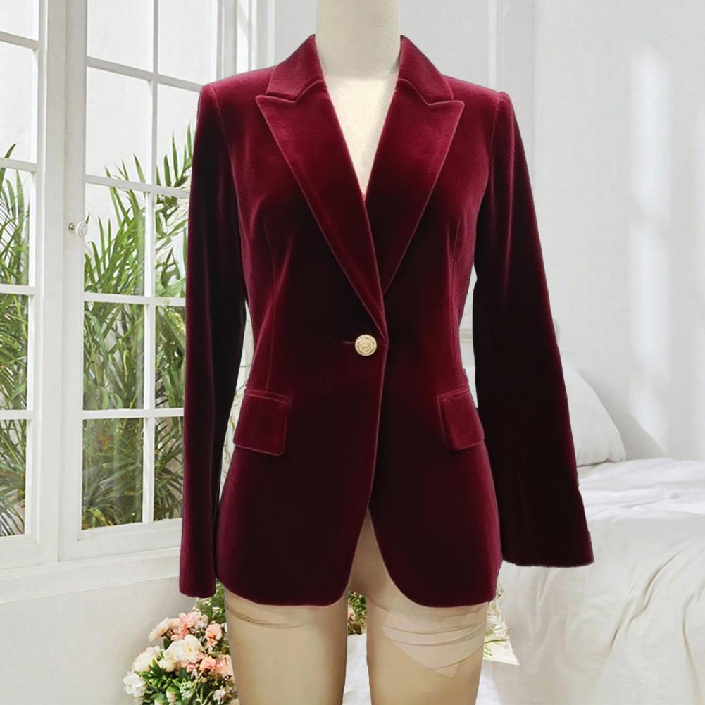 Women'S Formal Wear Tuxedo - بليزر نسائي مخملي كبير الحجم بقصة