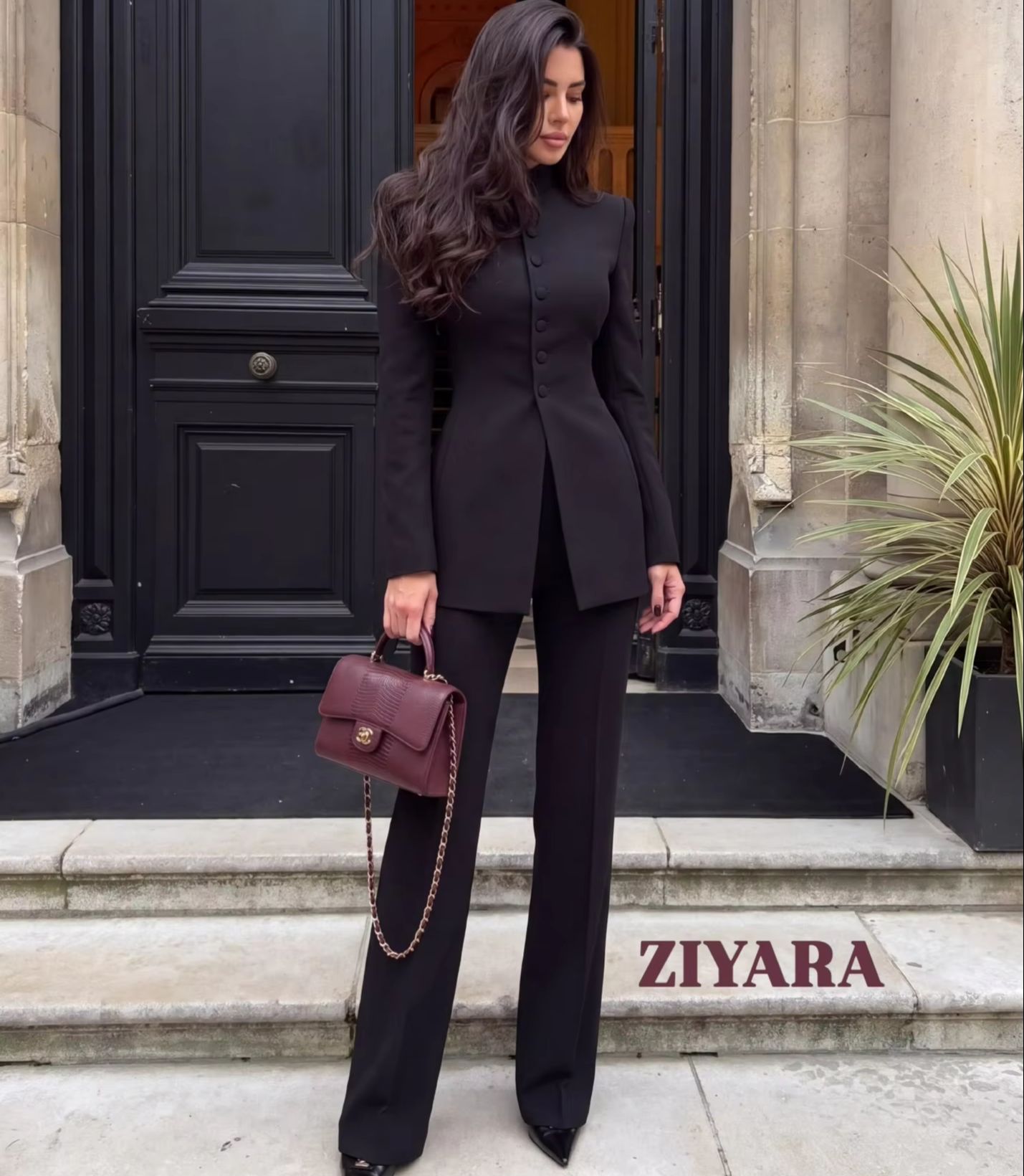 Blazer Set Women Formal - بدلة نسائية من قطعتين، بليزر طويل
