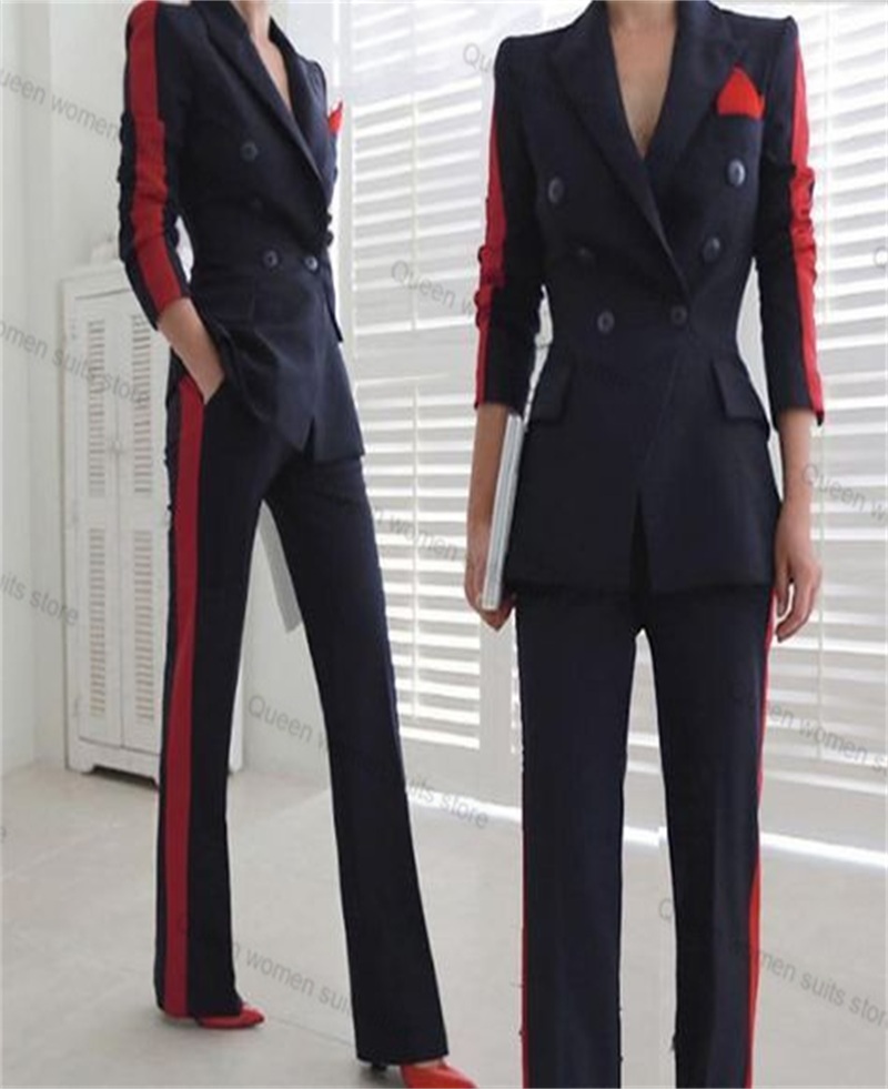 Women'S Formal Wear Tuxedo - أحمر أسود الخريف المرأة البدلة مجموعة