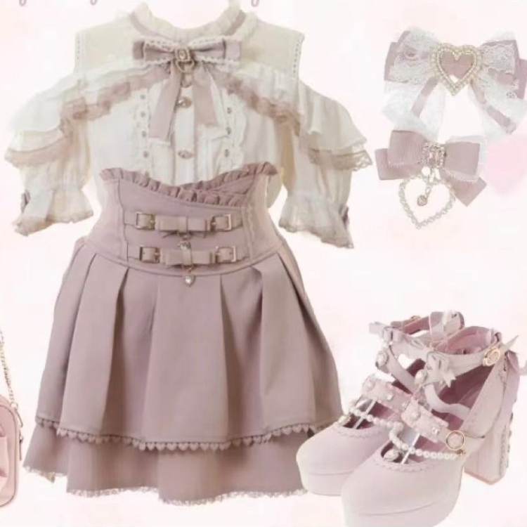 Formal Wear Japan Women - بلوزة لوليتا يابانية أنيقة مكشكشة 2026