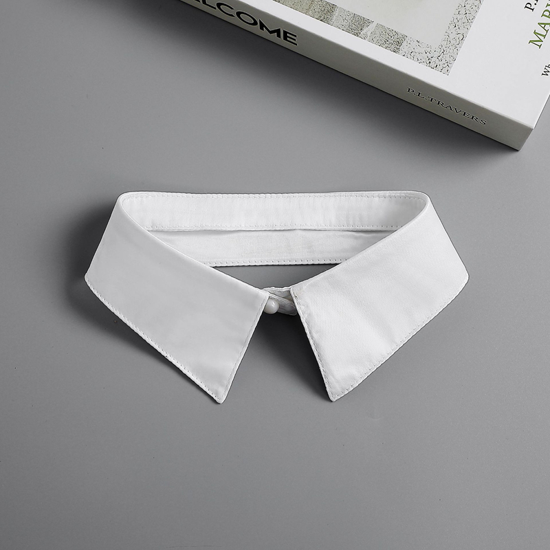Women Formal Wear White Shirt - المرأة أنيقة انفصال الوقوف وهمية طوق