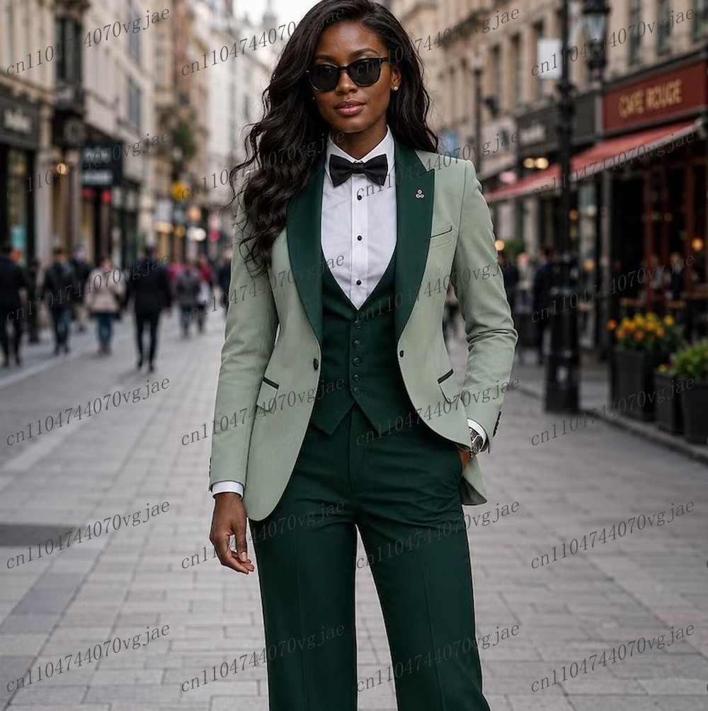 Blazer Set Women Formal - بدلة نسائية رسمية باللون الأخضر النعناعي