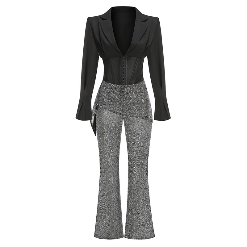 الفاخرة بلورات المرأة البدلة م - مراجعة Women'S Formal Wear Tuxedo وسعره