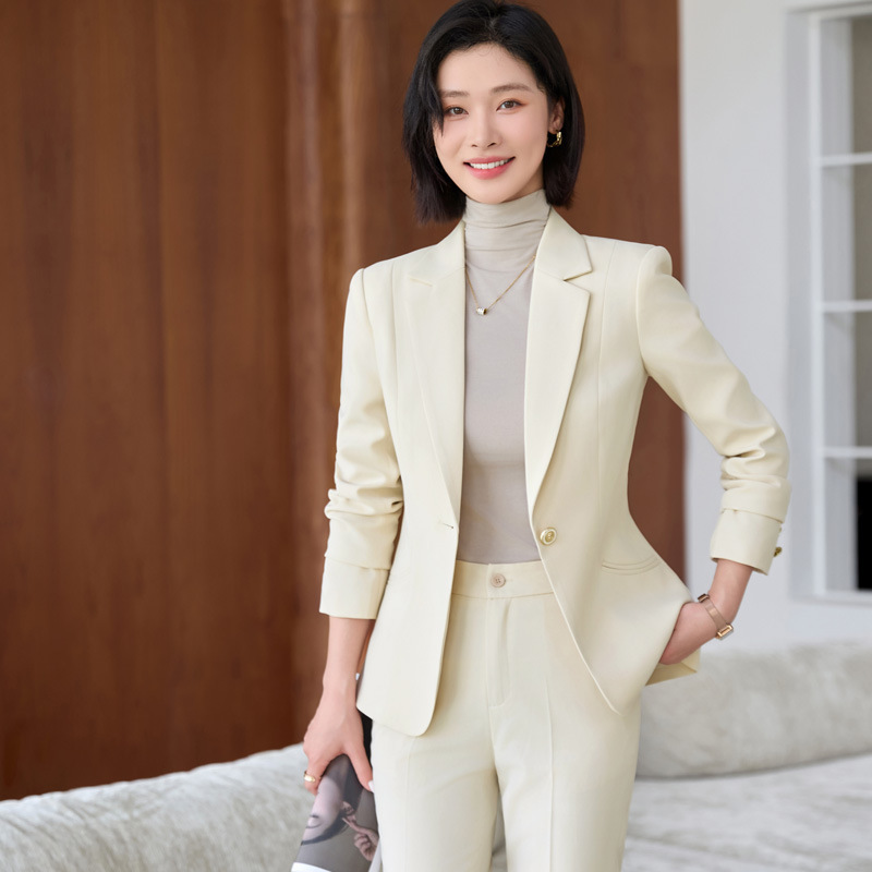 طقم بدلة جديدة بأكمام طويلة وي - مراجعة Women Formal Wear White Shirt وسعره