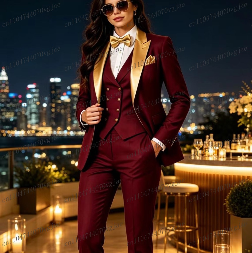 بدلة نسائية رسمية ذهبية اللون  - مراجعة Blazer Set Women Formal وسعره