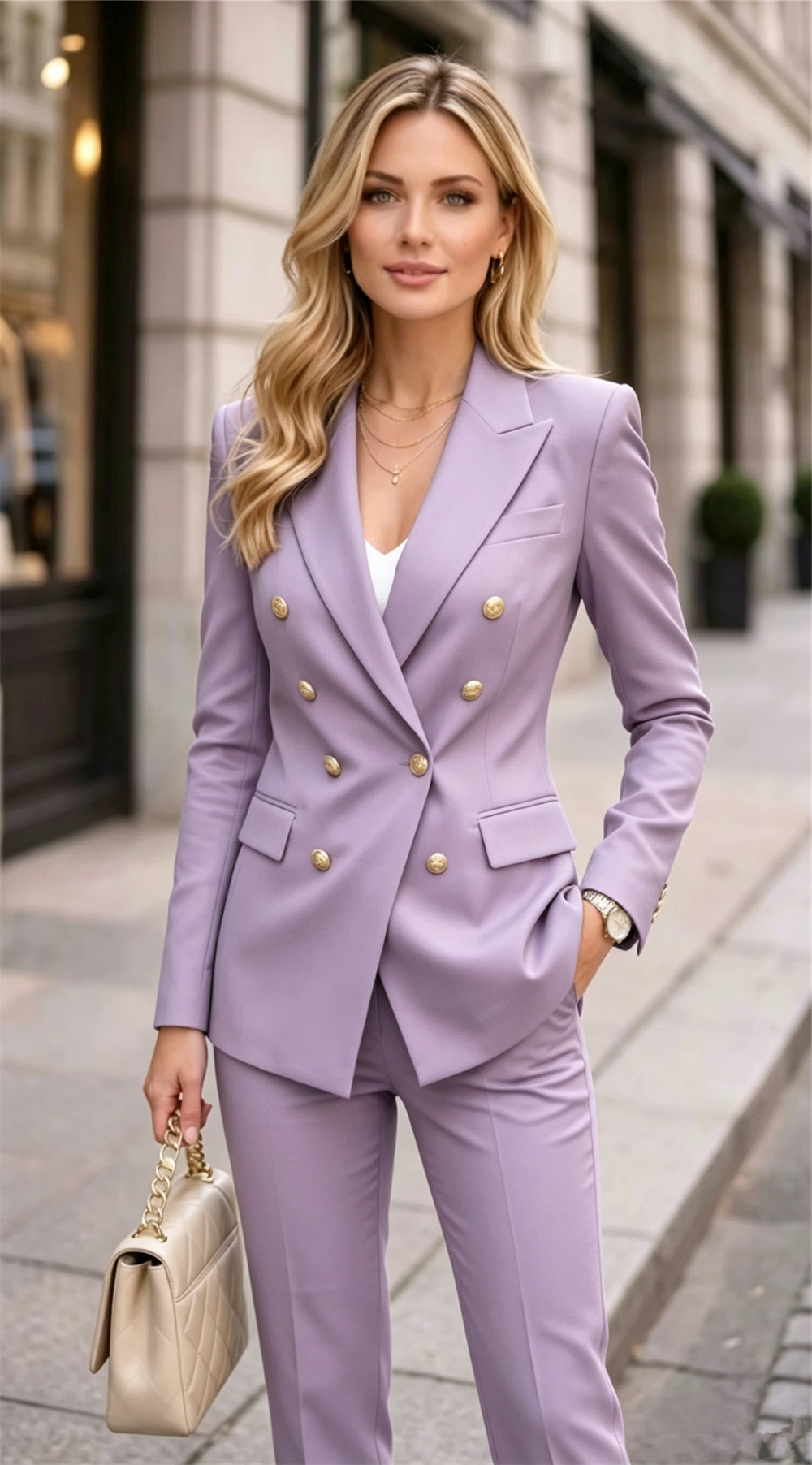 بدلة نسائية رسمية من قطعتين بل - مراجعة Blazer Set Women Formal وسعره
