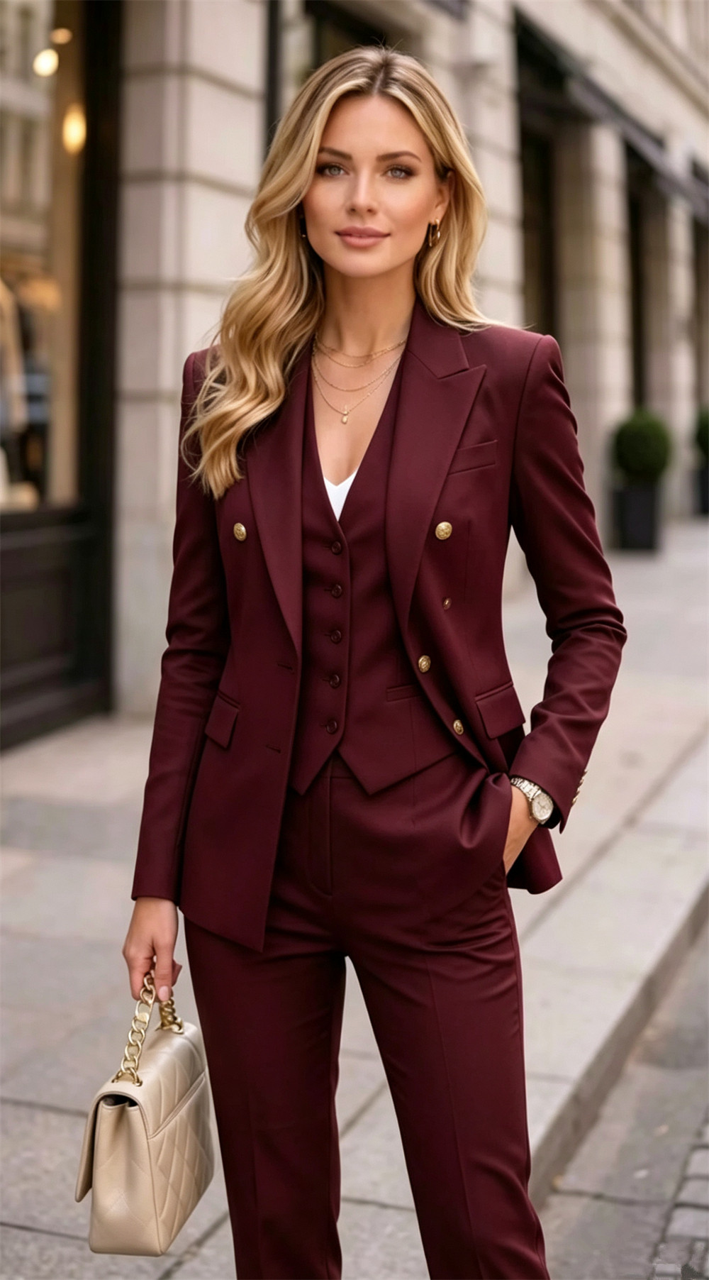 بدلة نسائية رسمية من قطعتين بل - مراجعة Blazer Set Women Formal وسعره