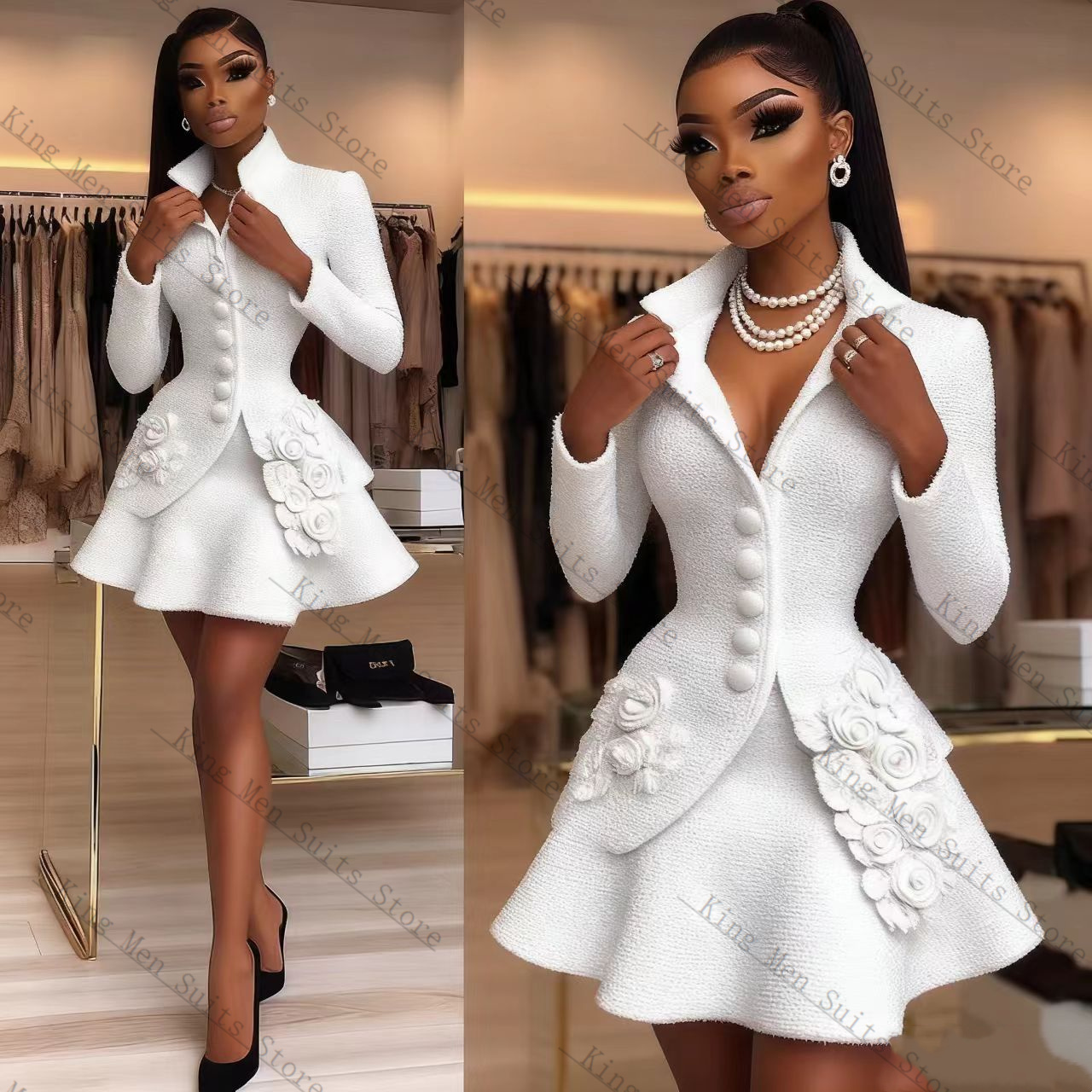 الفاخرة الأبيض المرأة البدلة م - مراجعة Women'S Formal Wear Tuxedo وسعره