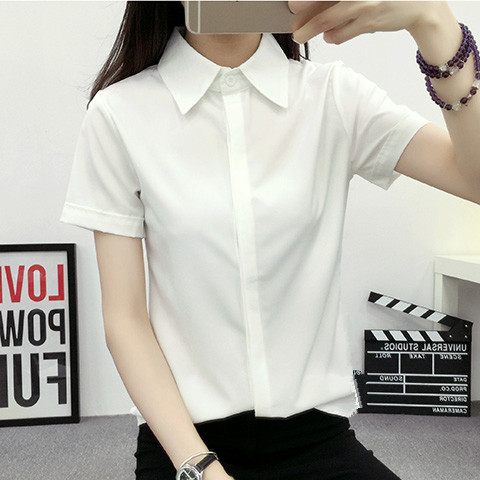 قميص أبيض فضفاض بأكمام قصيرة ل - مراجعة Women Formal Wear White Shirt وسعره