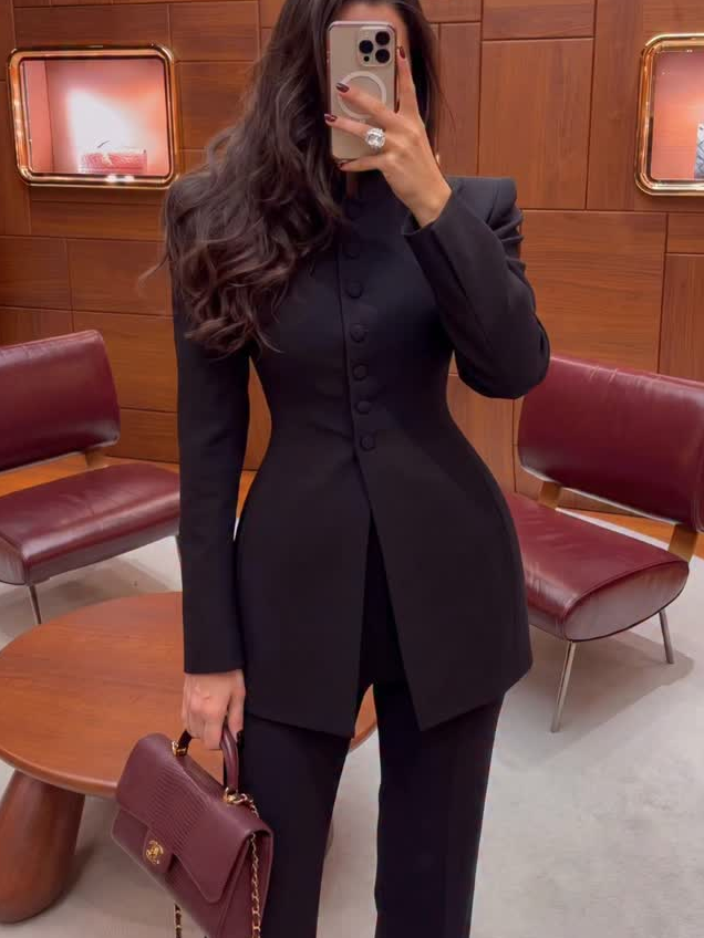 بدلة نسائية من قطعتين، بليزر ط - مراجعة Blazer Set Women Formal وسعره