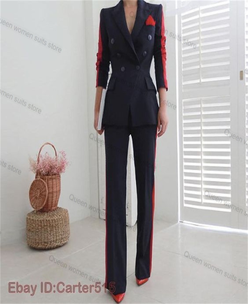 أحمر أسود الخريف المرأة البدلة - مراجعة Women'S Formal Wear Tuxedo وسعره