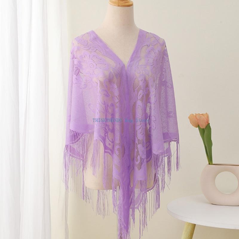 شال بنمط مجوف من الدانتيل 340D - مراجعة Women Formal Event Wear وسعره