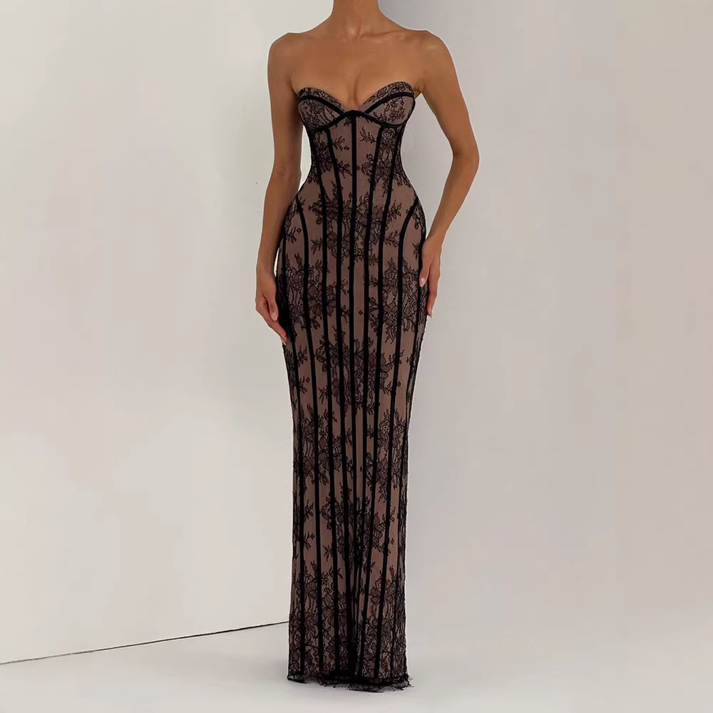 فستان ماكسي ضيق بدون حمالات لل - مراجعة Formal Women'S Wear وسعره