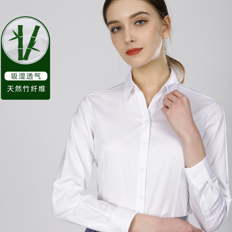 قميص نسائي جديد من ألياف الخيز - مراجعة Women Formal Wear White Shirt وسعره