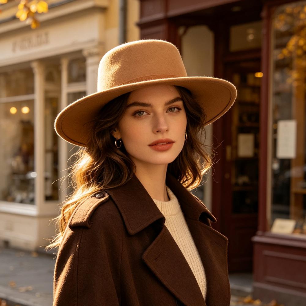 قبعة فيدورا مسطحة القمة، قبعة  - مراجعة Women Formal Event Wear وسعره