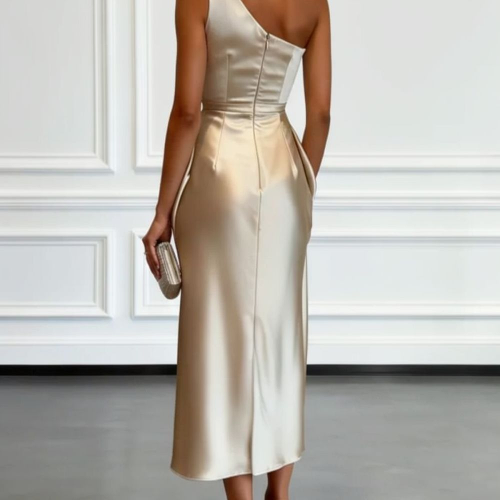 فستان سهرة أنيق من الساتان للن - مراجعة Women Formal Event Wear وسعره