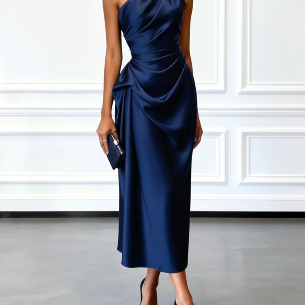 فستان سهرة أنيق من الساتان للن - مراجعة Women Formal Event Wear وسعره